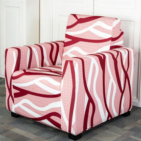 Brown White Striped 1 Seater Sofa Cover 