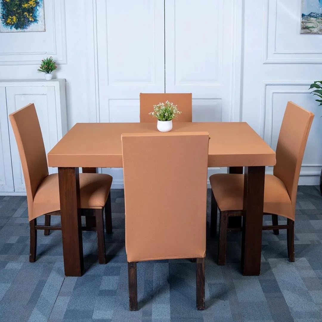 Copper Rust Elastic Chair Table Cover Set