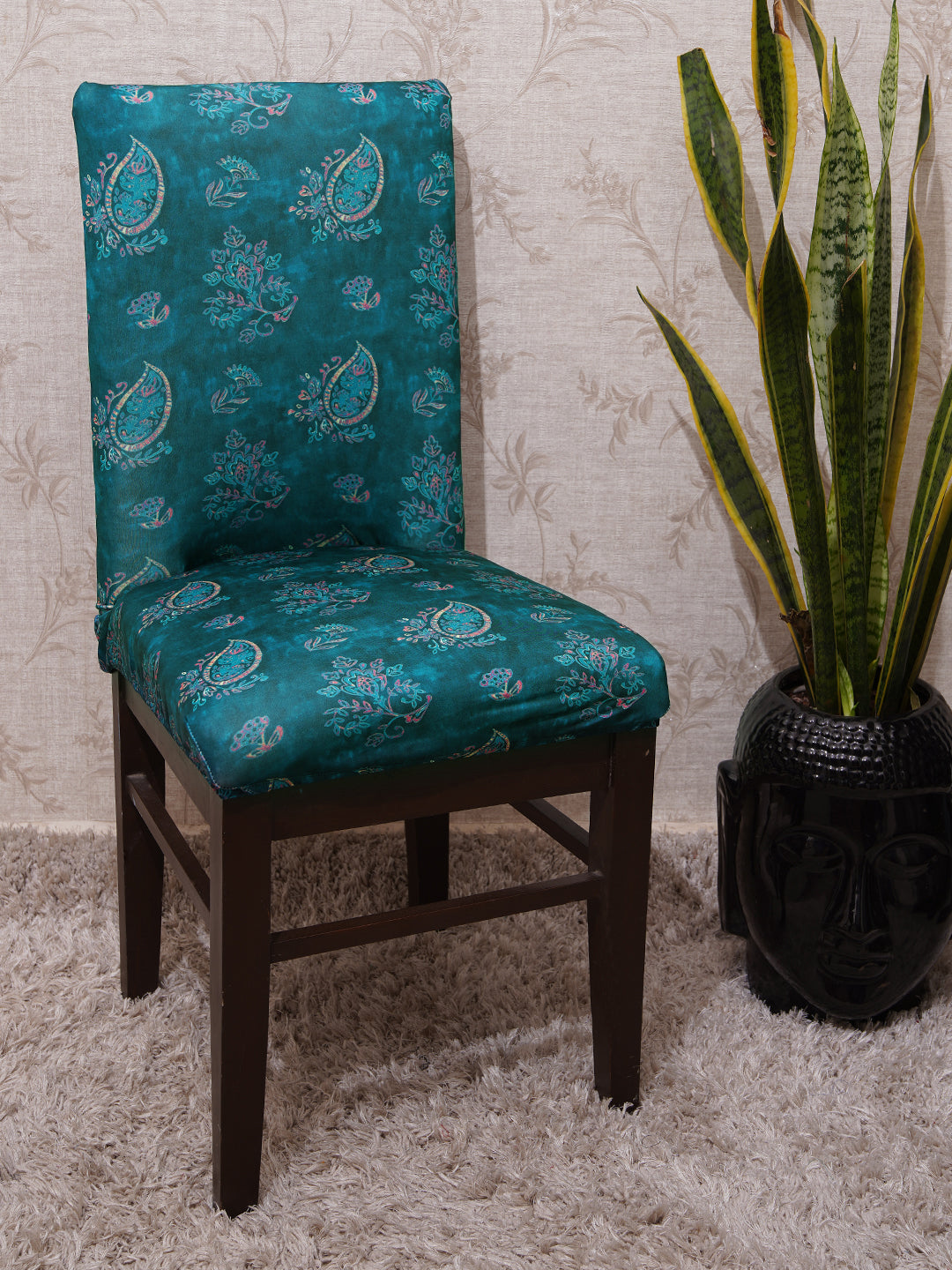 dinning chair cover-divine trendz exclusive ethnic watercolor apisley