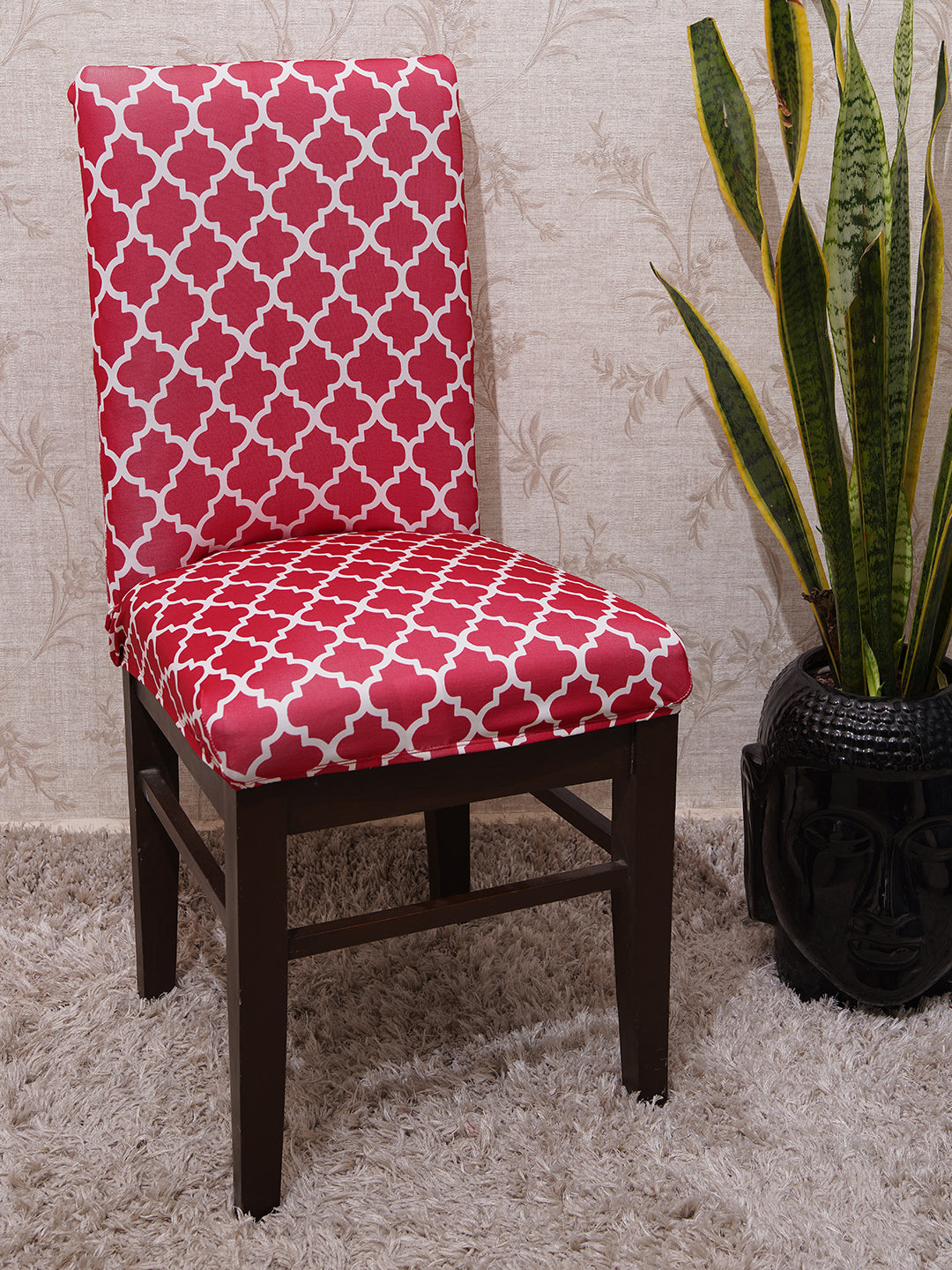 chairs slipcovers, chair covers, dining table covers set- divine red dimond..