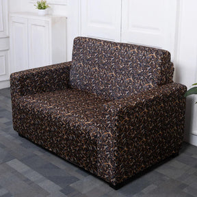 Golden & Black Pattern Two Seater Sofa Cover