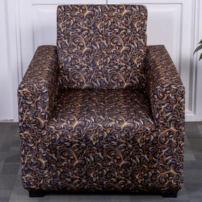 Golden & Black Pattern 1 Seater Sofa Covers