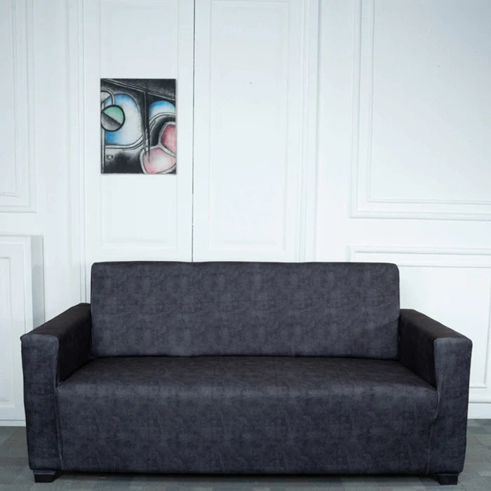 Grey Velvet Elastic 3 Seater Sofa Covers