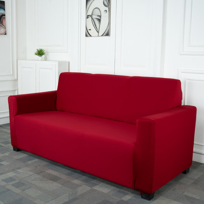 Maroon Solid Elastic Sofa Slipcovers