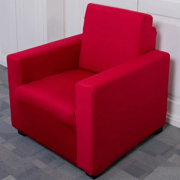Maroon Solid Elastic Sofa Slipcover