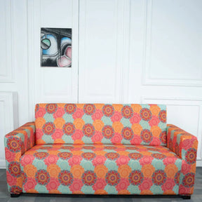 Multi-Coloured Vintage Motifs Elastic Sofa Slipcovers