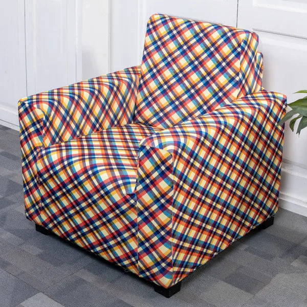 Multi Criss Cross single Seaters sofa cover