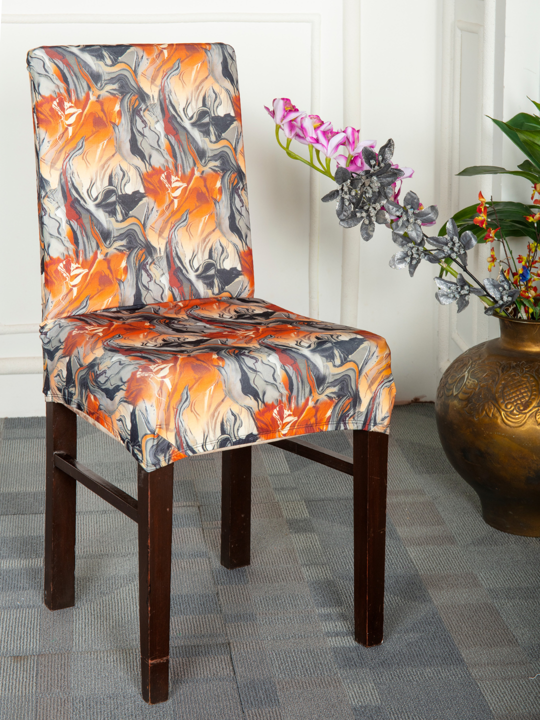 Orange Abstract Chair Covers