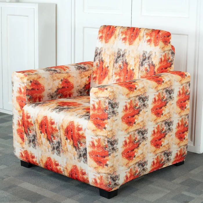 Orange Tie And Die Elastic Sofa Slipcovers