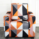 Prism Orange Design Elastic 1 Seater Sofa Cover