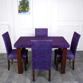 DivineTrendz Exclusive - Purple Velvet Elastic Chair & Table Cover