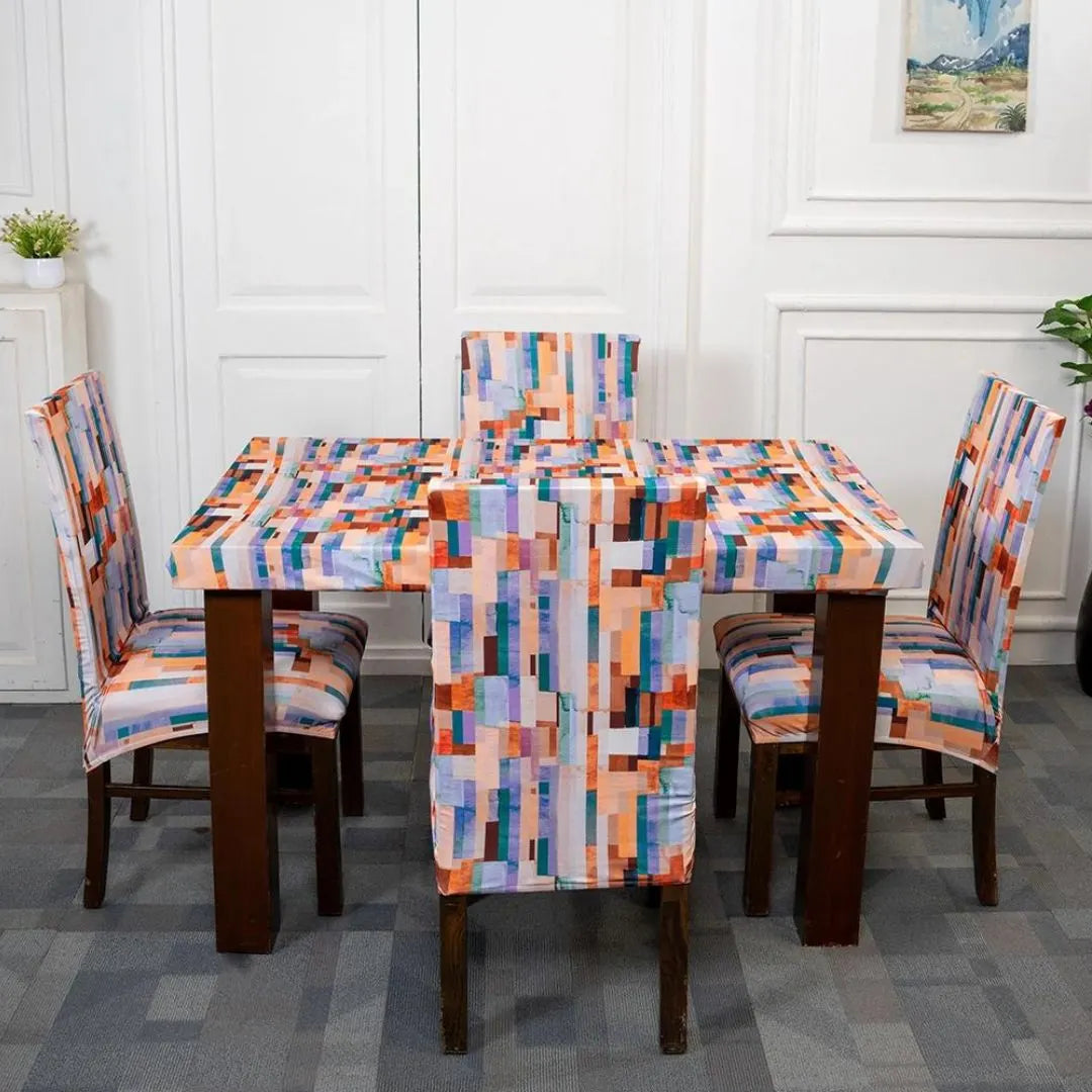 Random Rectangle Elastic Chair Table Cover