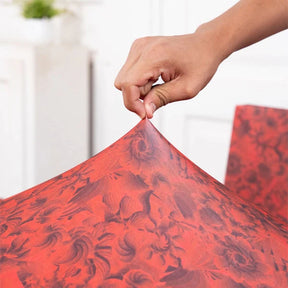 Ruby Red Elastic Dining Table Chair Cover Set