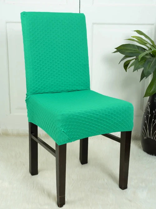 Teal Weaves Elastic Chair Covers