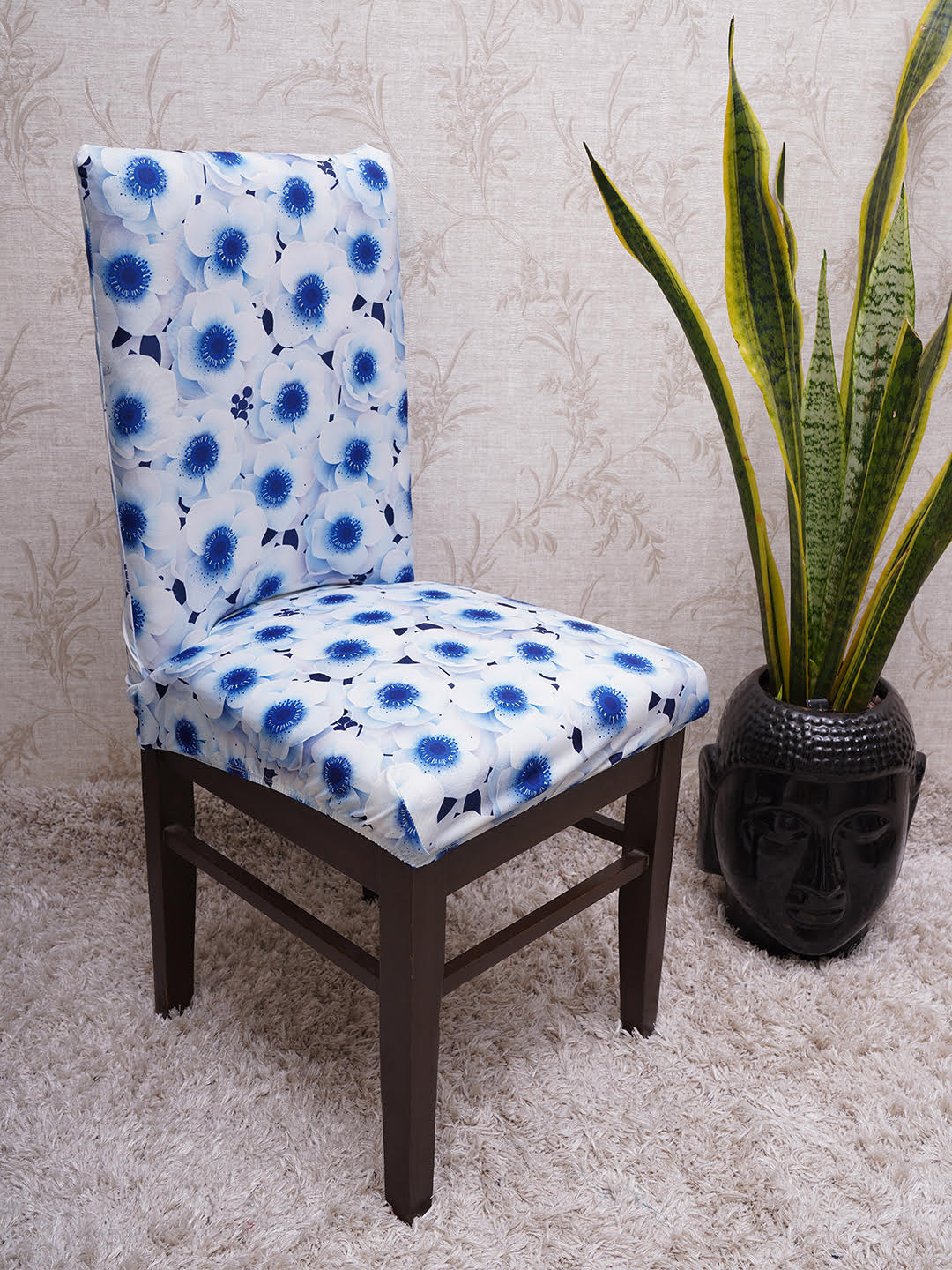 Magic Universal Chair Cover - Red Geometric Printed - DivineTrendz, Small bedroom chair covers, bedroom chair slip covers, chairs covers near me, chairs covers set of 6, chair slipcovers for dining table, chair covers set of 6 in india,chair covers online, magic universal chair cover -3D blue flower.