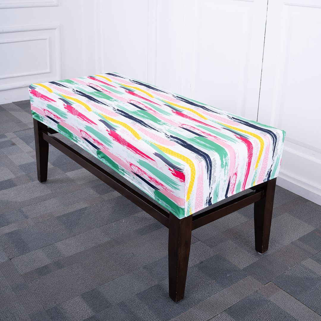 Multicolored Elastic Bench Cover