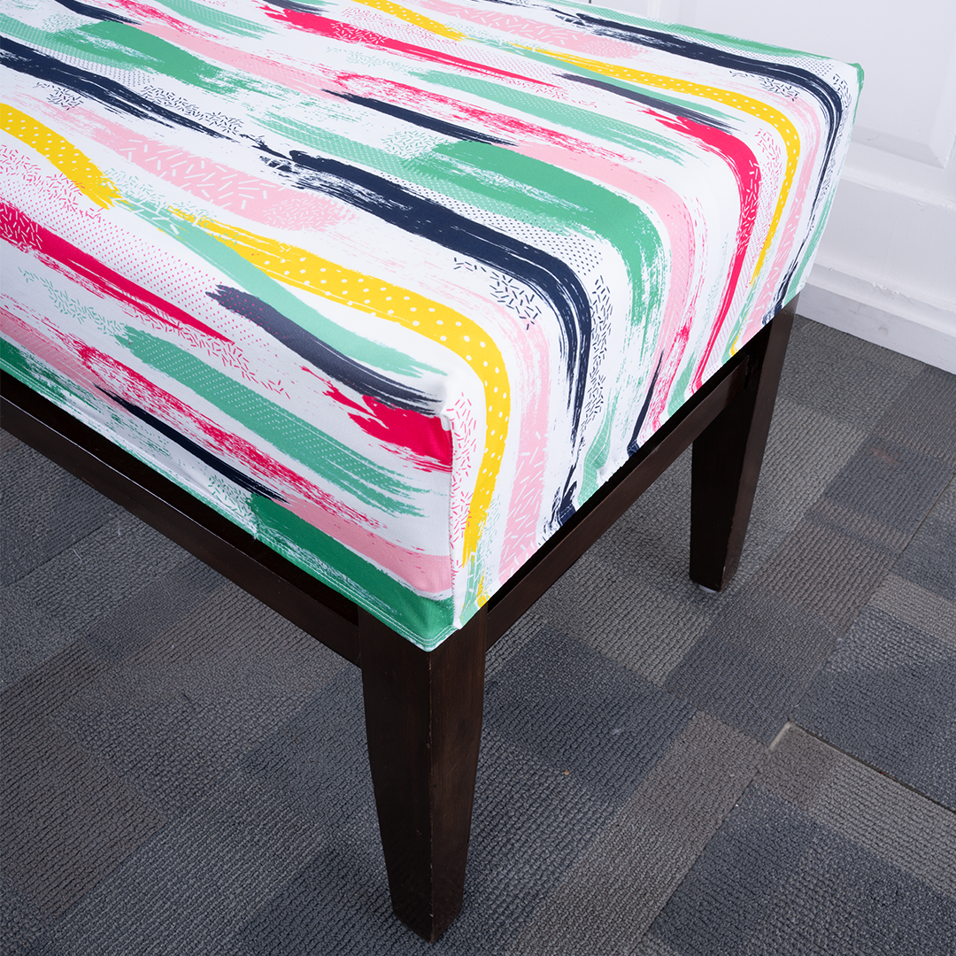 Multicolored Elastic Bench Cover