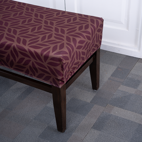 Brown Print Elastic Bench Cover