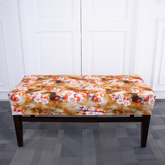 Orange Flower Elastic Bench Cover