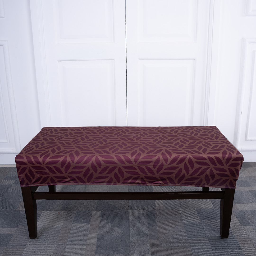 Brown Print Elastic Bench Cover