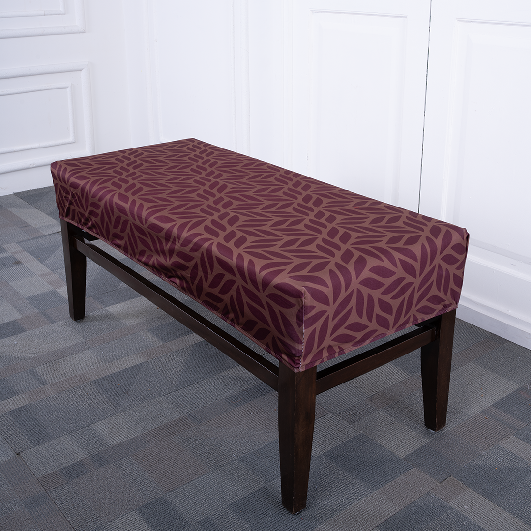 Brown Print Elastic Bench Cover
