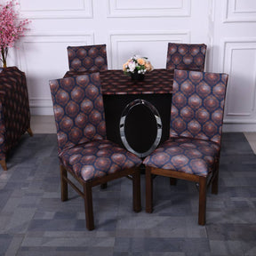 Black Butta Elastic Table, Chair & L-Shape Sofa Slipcovers