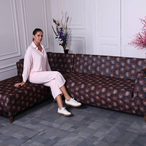 black butta fabric elastic L-shape sofa slipcovers
