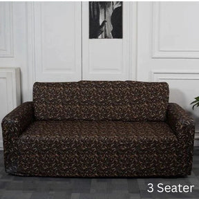 Golden & Black Pattern Elastic Sofa Cover