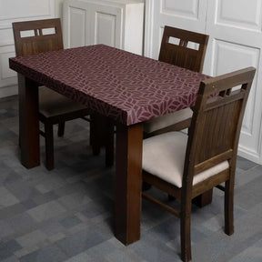 Brown Print Elastic Table Cover set