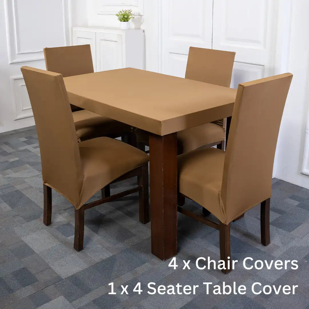 Indian Khakhi Elastic Chair And Table Cover