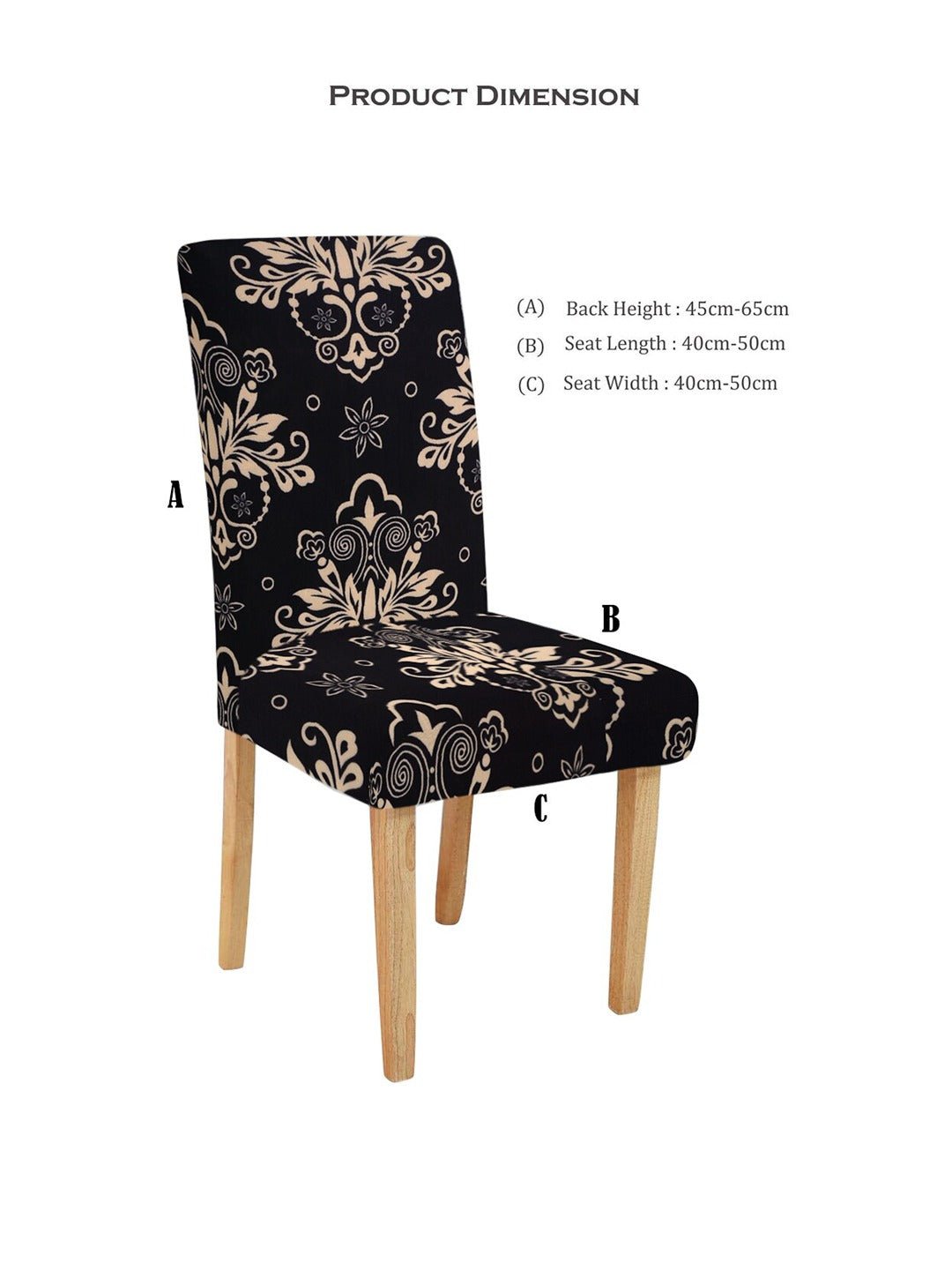 Magic Universal Chair Cover - Beige & Black Printed - DivineTrendz, Magic Universal Chair Cover - Beige & Black Printed - DivineTrendz , chair cover dining set , dining table chair covers, chair covers slilcovers.