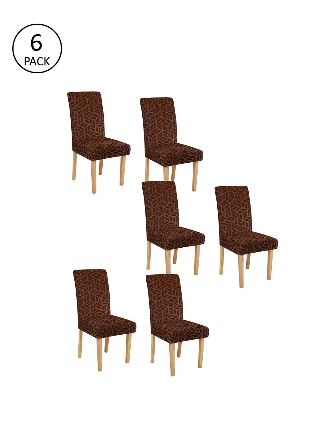 Brown Print Elastic Chair Slip Covers