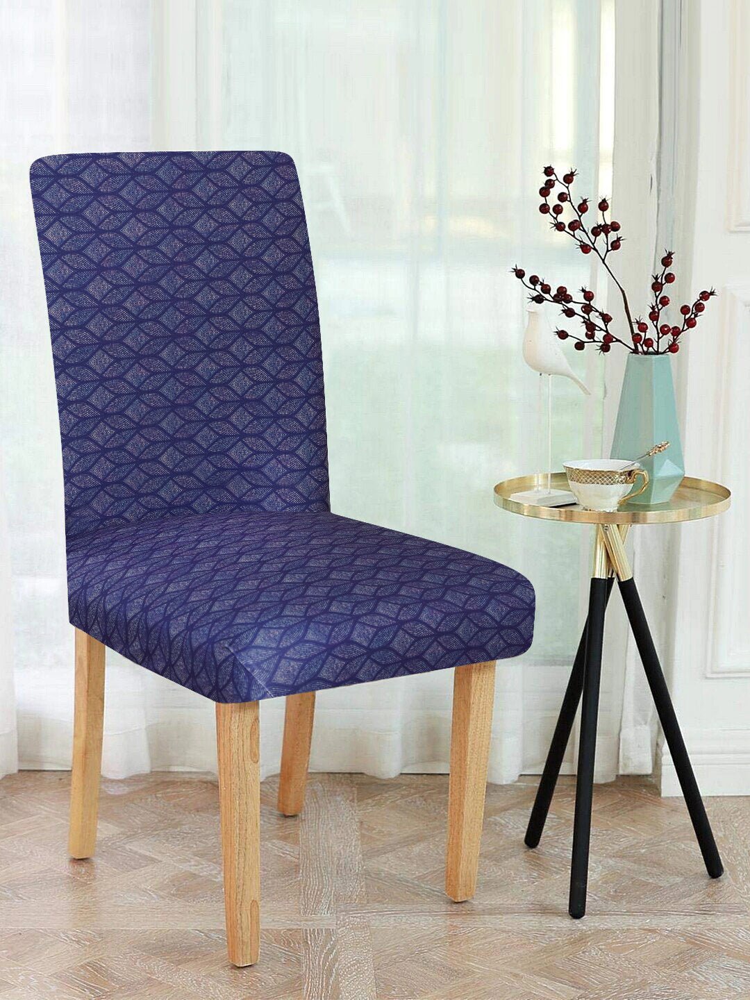 Magic Universal Chair Cover - Navy Blue Abstract Printed - DivineTrendz, Magic Universal Chair Cover - Purple Velvet - DivineTrendz,Small bedroom chair covers, bedroom chair slip covers, chairs covers near me, chairs covers set of 6, chair slipcovers for dining table, chair covers set of 6 in india,chair covers online,-Switch up your chair cover with the seasons or for special occasions. This will keep your dining room looking fresh and interesting.