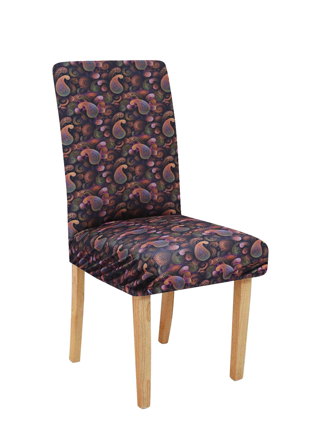 Magic Universal Chair Cover - Purple Paisley Pattern Printed - DivineTrendz, Magic Universal Chair Cover - Black & Beige Abstract Printed - DivineTrendz, Small bedroom chair covers, bedroom chair slip covers, chairs covers near me, chairs covers set of 6, chair slipcovers for dining table, chair covers set of 6 in india,chair covers online,