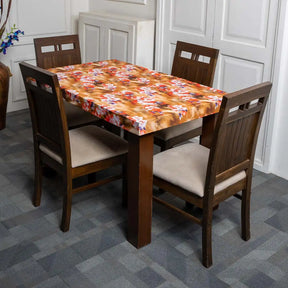 Orange Flower Elastic Table Cover