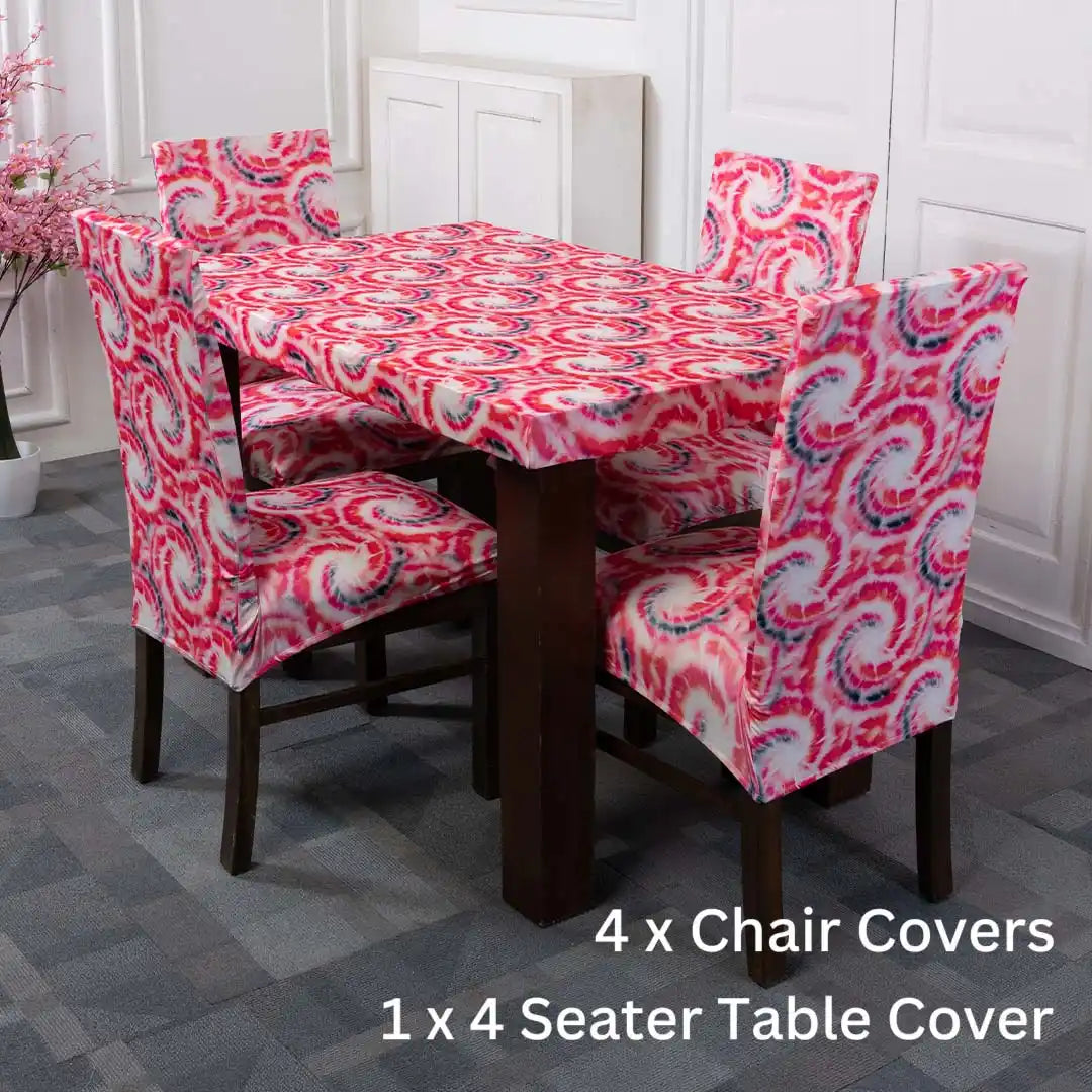  Pink Swirl Elastic Chair & Table Cover