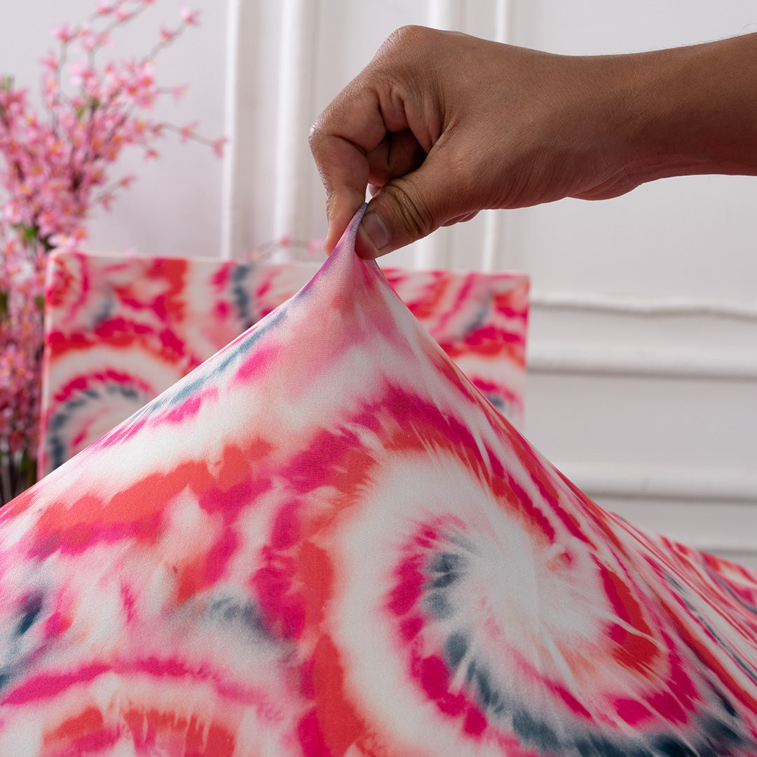  Pink Swirl Stretchable Chair  Table Cover