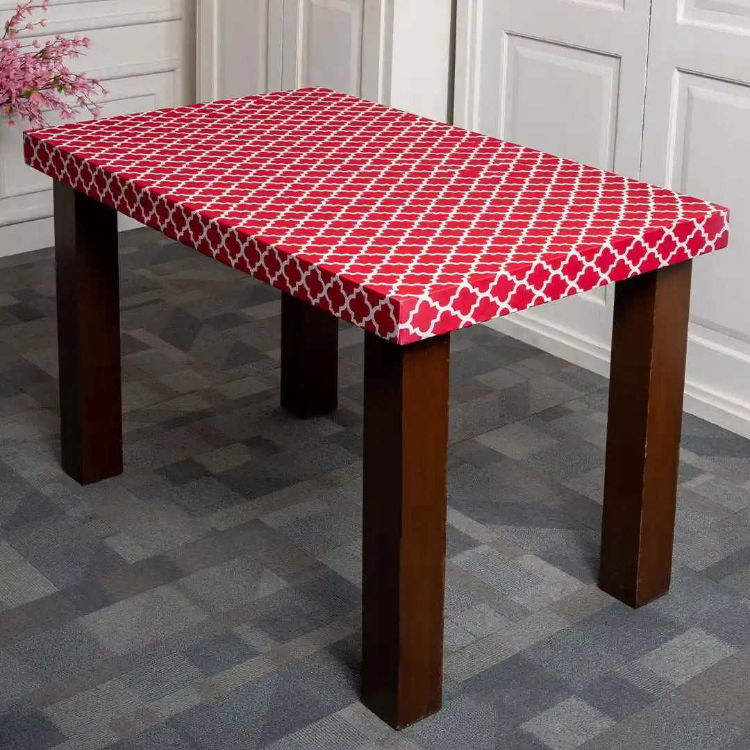 Red Diamond Pattern Elastic Table Covers