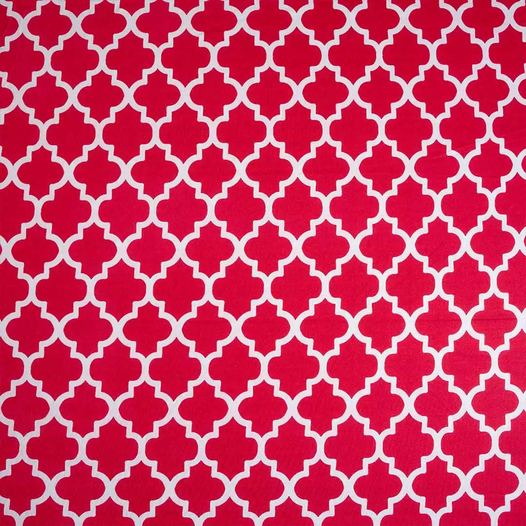 Red Diamond Color Pattern Elastic Table Cover