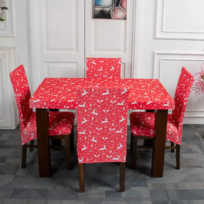  Reindeer Print Elastic Chair And Table Covers Set