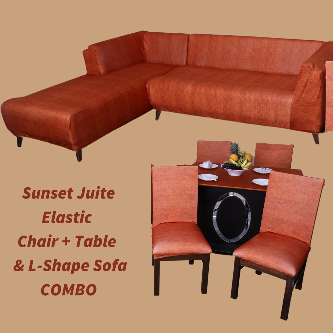  elastic chair,table & l -shape sofa covers